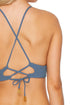 Luli Fama Jagged Bombshell Halter Cross Back Bustier Top